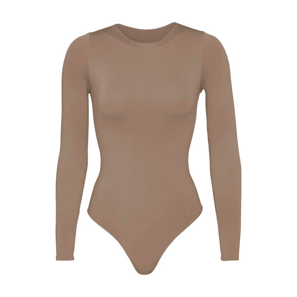 Long Sleeve Bodysuit Skims ESSENTIAL CREW NECK Abricot | 201NKPVEH