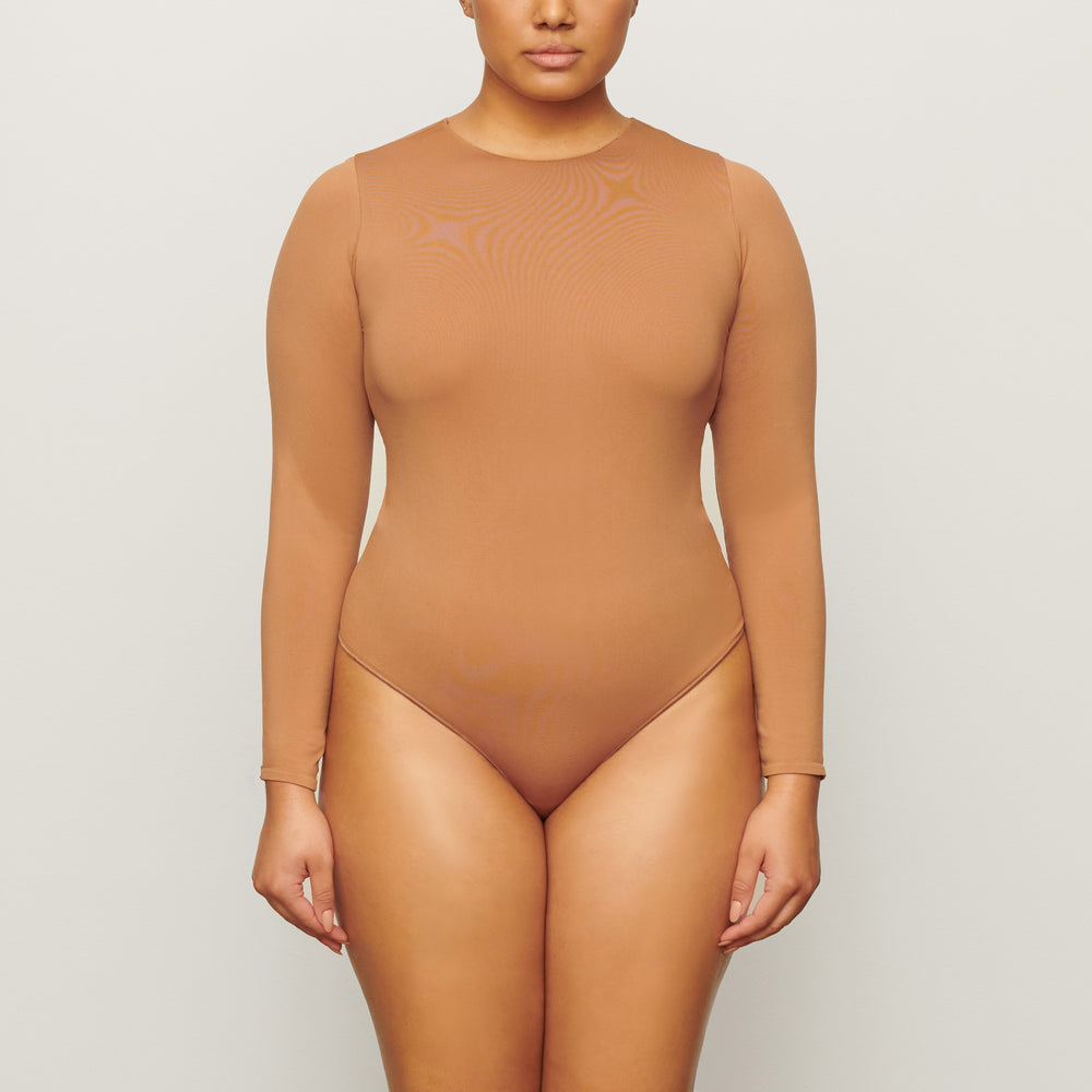 Long Sleeve Bodysuit Skims ESSENTIAL CREW NECK Marron | 916SEQFWH