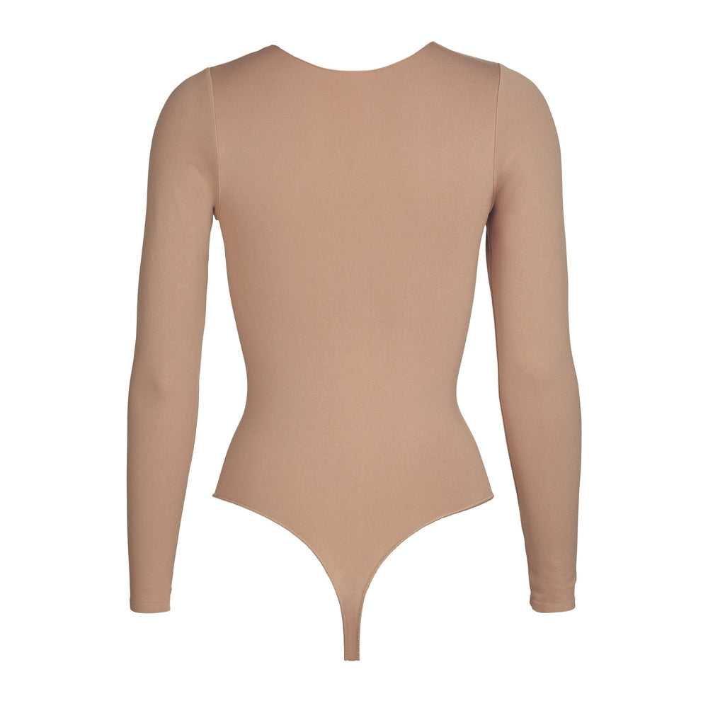 Long Sleeve Bodysuit Skims ESSENTIAL CREW NECK Abricot | 947LIKCMT