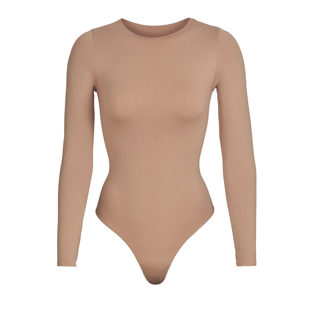 Long Sleeve Bodysuit Skims ESSENTIAL CREW NECK Abricot | 947LIKCMT