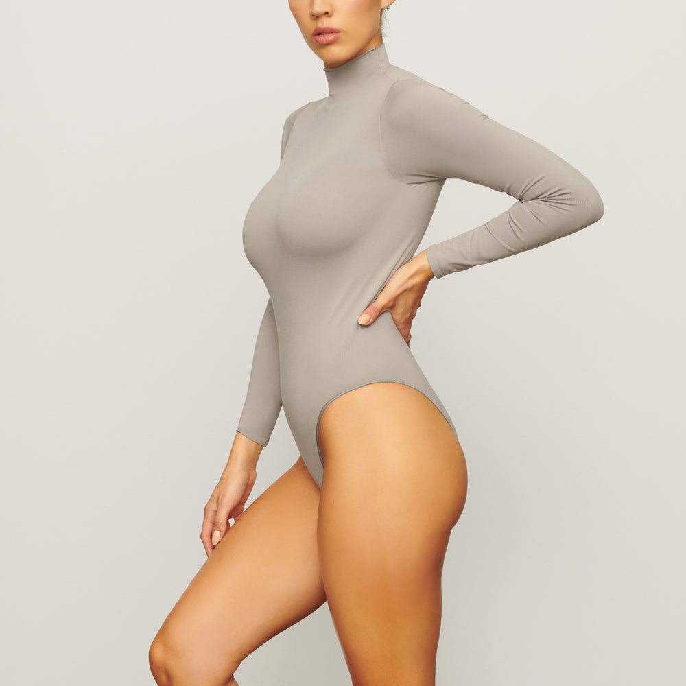 Long Sleeve Bodysuit Skims ESSENTIAL MOCK NECK Grise | 021TKPUJF