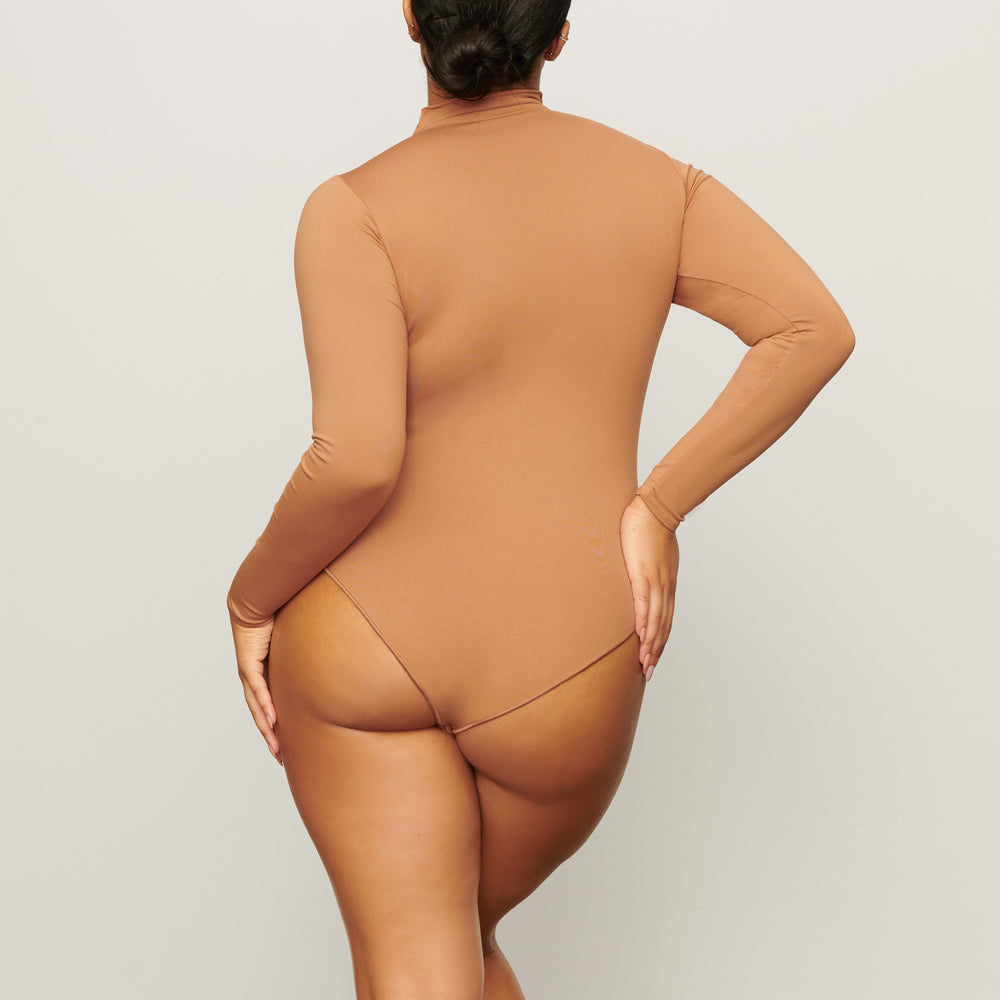Long Sleeve Bodysuit Skims ESSENTIAL MOCK NECK Marron | 069HYALDM
