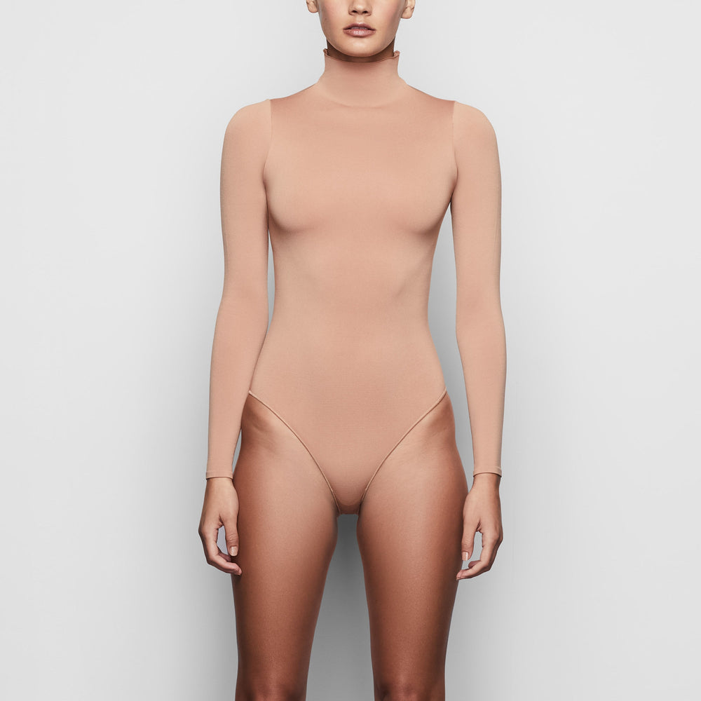 Long Sleeve Bodysuit Skims ESSENTIAL MOCK NECK Abricot | 308CVYIOB
