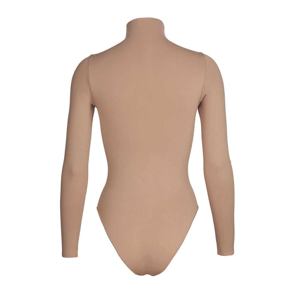 Long Sleeve Bodysuit Skims ESSENTIAL MOCK NECK Abricot | 308CVYIOB