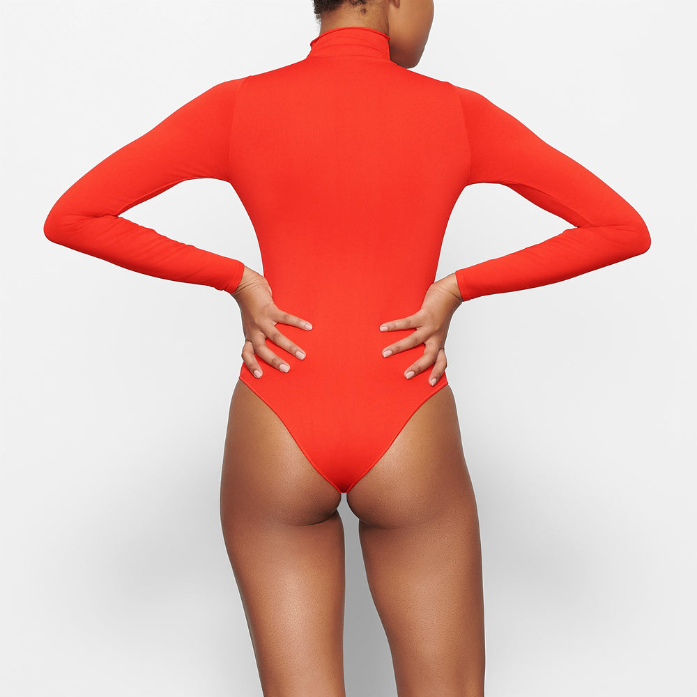 Long Sleeve Bodysuit Skims ESSENTIAL MOCK NECK Rouge | 391QEYWFO
