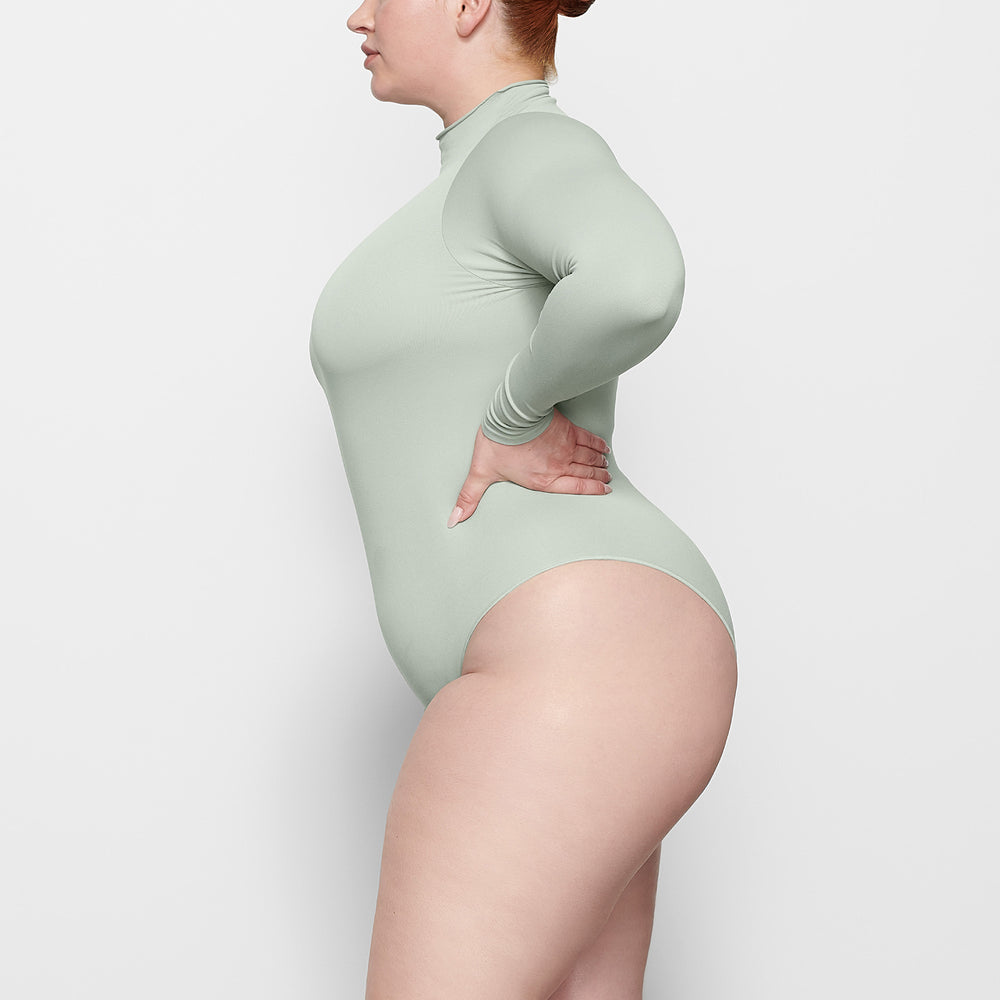Long Sleeve Bodysuit Skims ESSENTIAL MOCK NECK Vert Clair | 518YZQGHJ