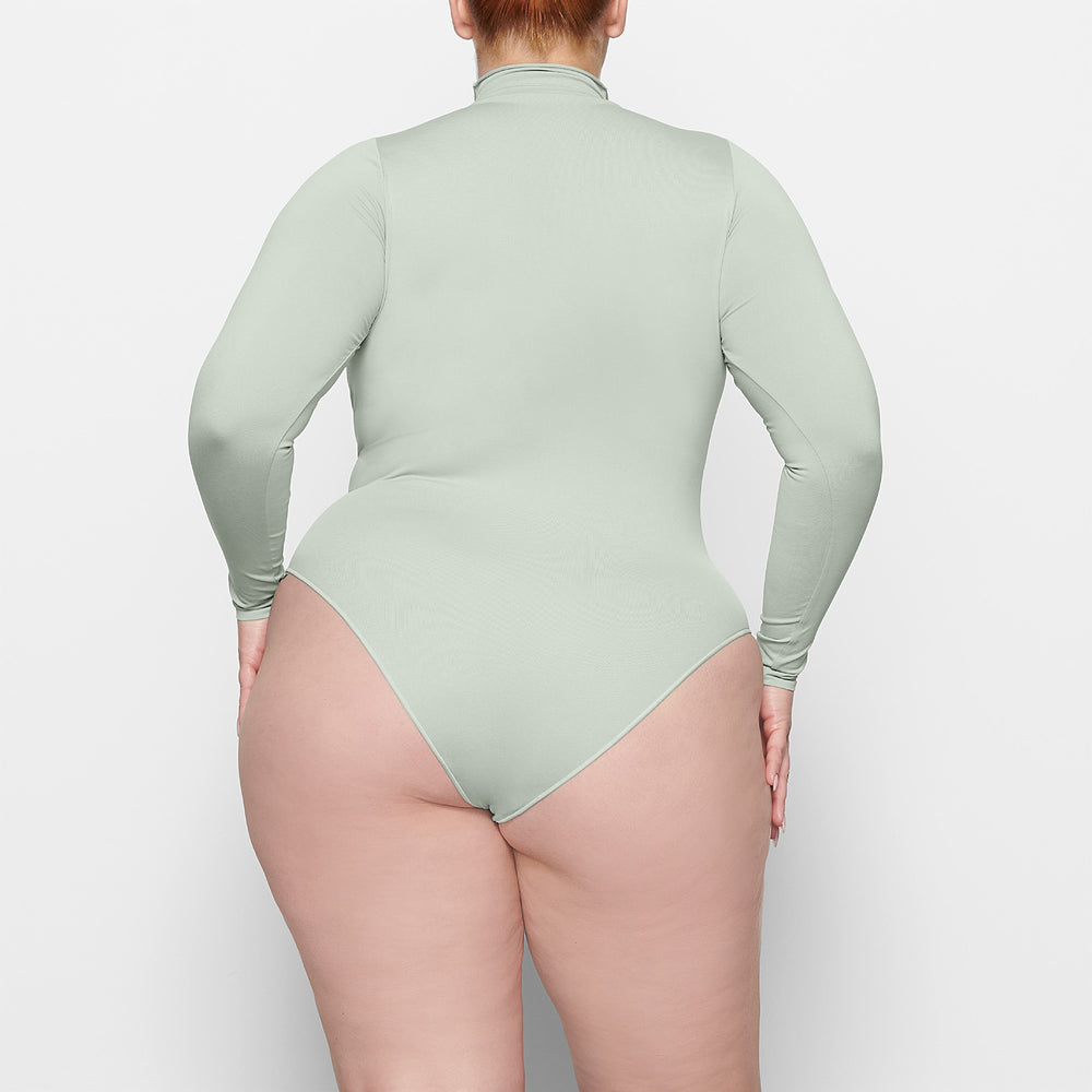 Long Sleeve Bodysuit Skims ESSENTIAL MOCK NECK Vert Clair | 518YZQGHJ