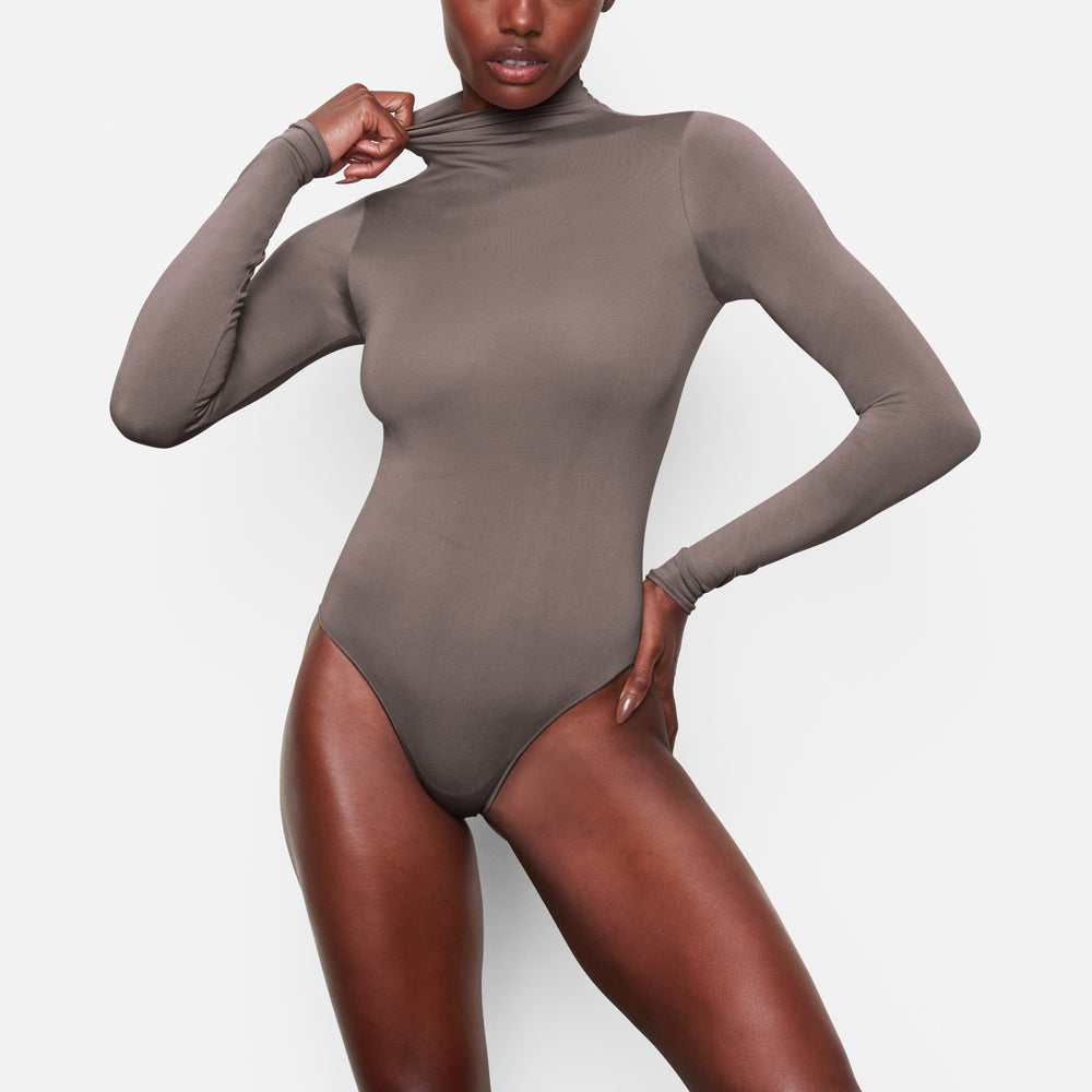 Long Sleeve Bodysuit Skims ESSENTIAL MOCK NECK Violette Grise | 816HRMLSB