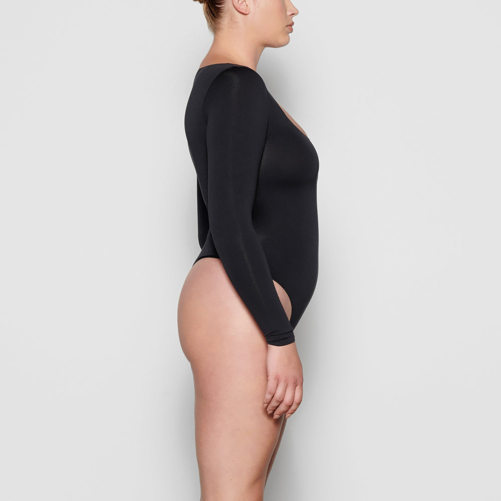 Long Sleeve Bodysuit Skims ESSENTIAL SCOOP NECK Noir | 045WIDYVH
