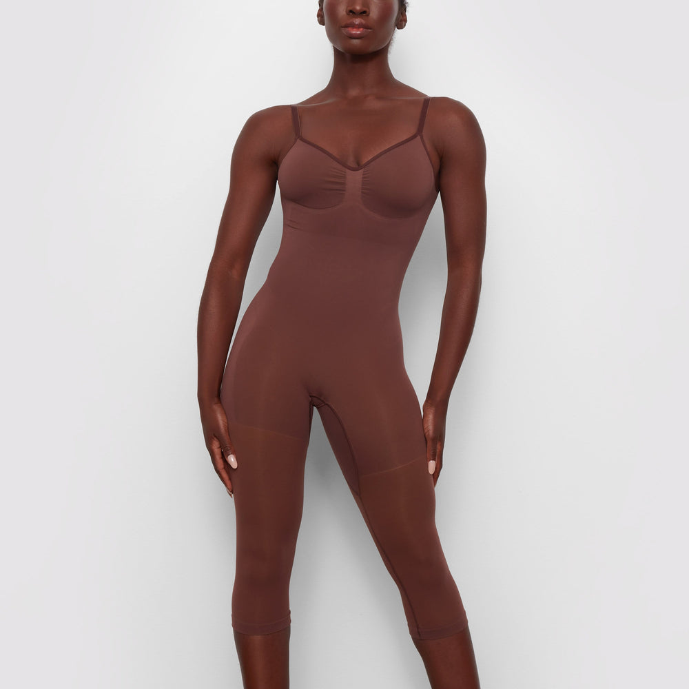 Low Back Bodysuit Skims SEAMLESS SCULPT WITH HOSIERY LEG Chocolat | 156UVSAPM