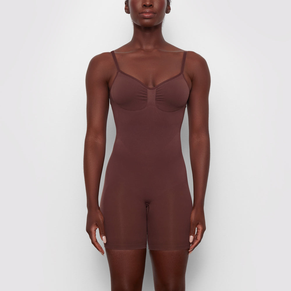 Low Back Bodysuit Skims SEAMLESS SCULPT MID THIGH Chocolat | 305TWZANV