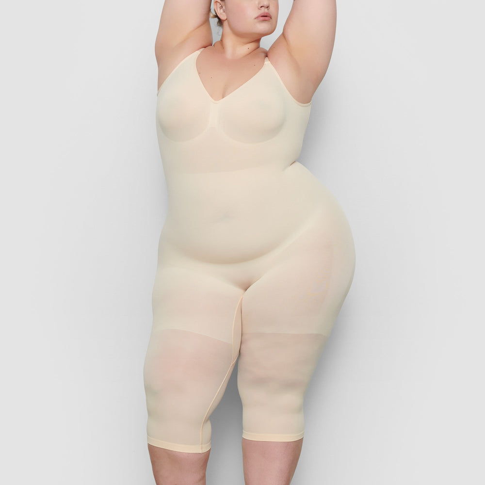 Low Back Bodysuit Skims SEAMLESS SCULPT WITH HOSIERY LEG Marron | 719QTWPVB