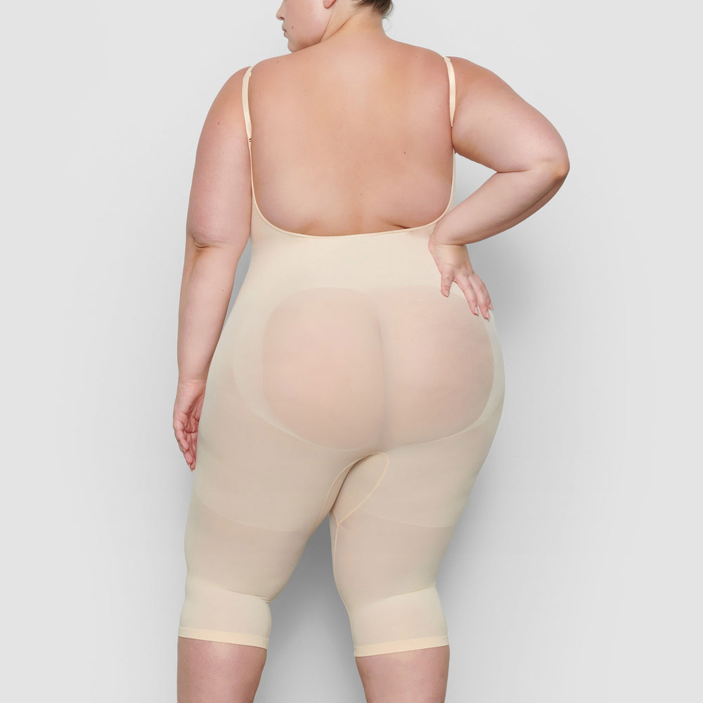 Low Back Bodysuit Skims SEAMLESS SCULPT WITH HOSIERY LEG Marron | 719QTWPVB