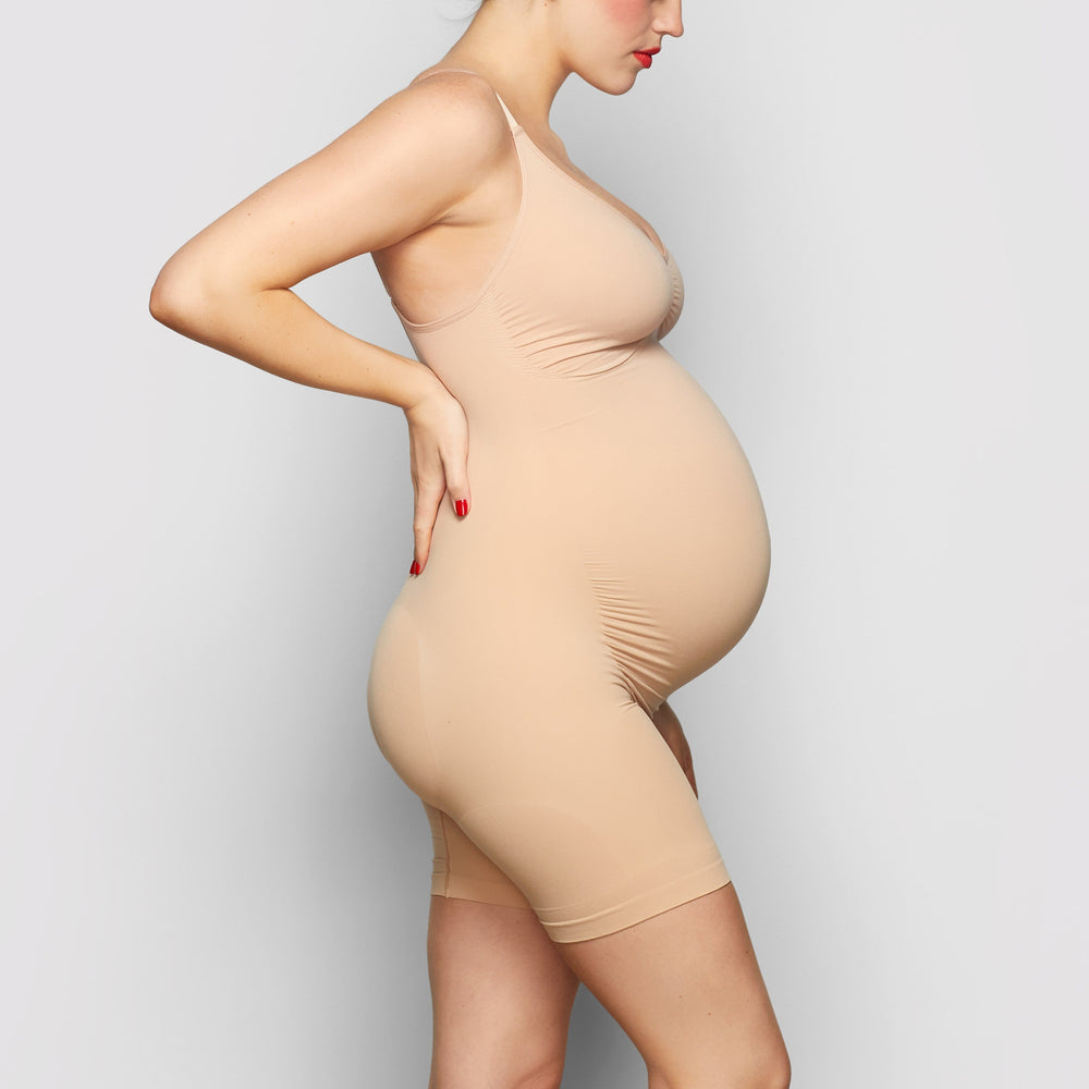 Maternity Shapewear Skims MATERNITY SCULPTING BODYSUIT MID THIGH Beige | 015FRKZTE