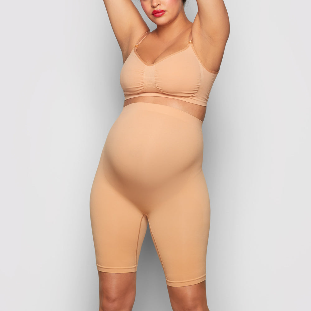 Maternity Shapewear Skims MATERNITY SCULPTING BODYSUIT MID THIGH Beige | 215XYNTEL