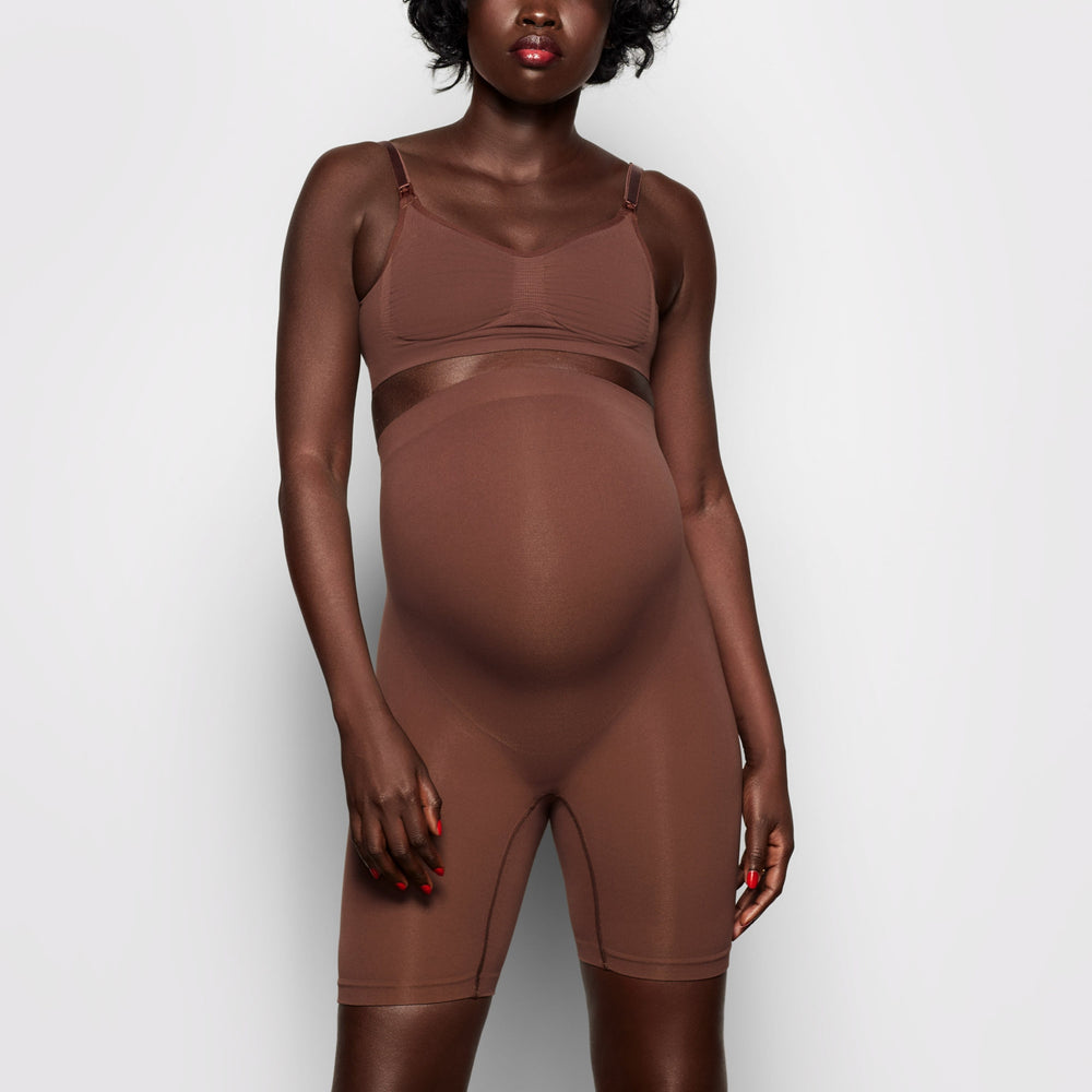 Maternity Shapewear Skims MATERNITY SCULPTING SHORT MID THIGH Chocolat | 345XJQSLW