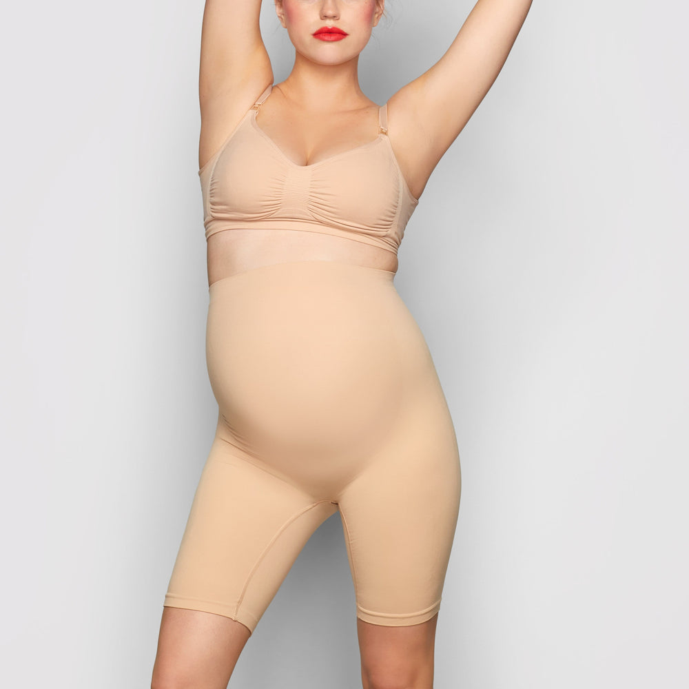 Maternity Shapewear Skims MATERNITY SCULPTING SHORT MID THIGH Beige | 890TFMDNJ