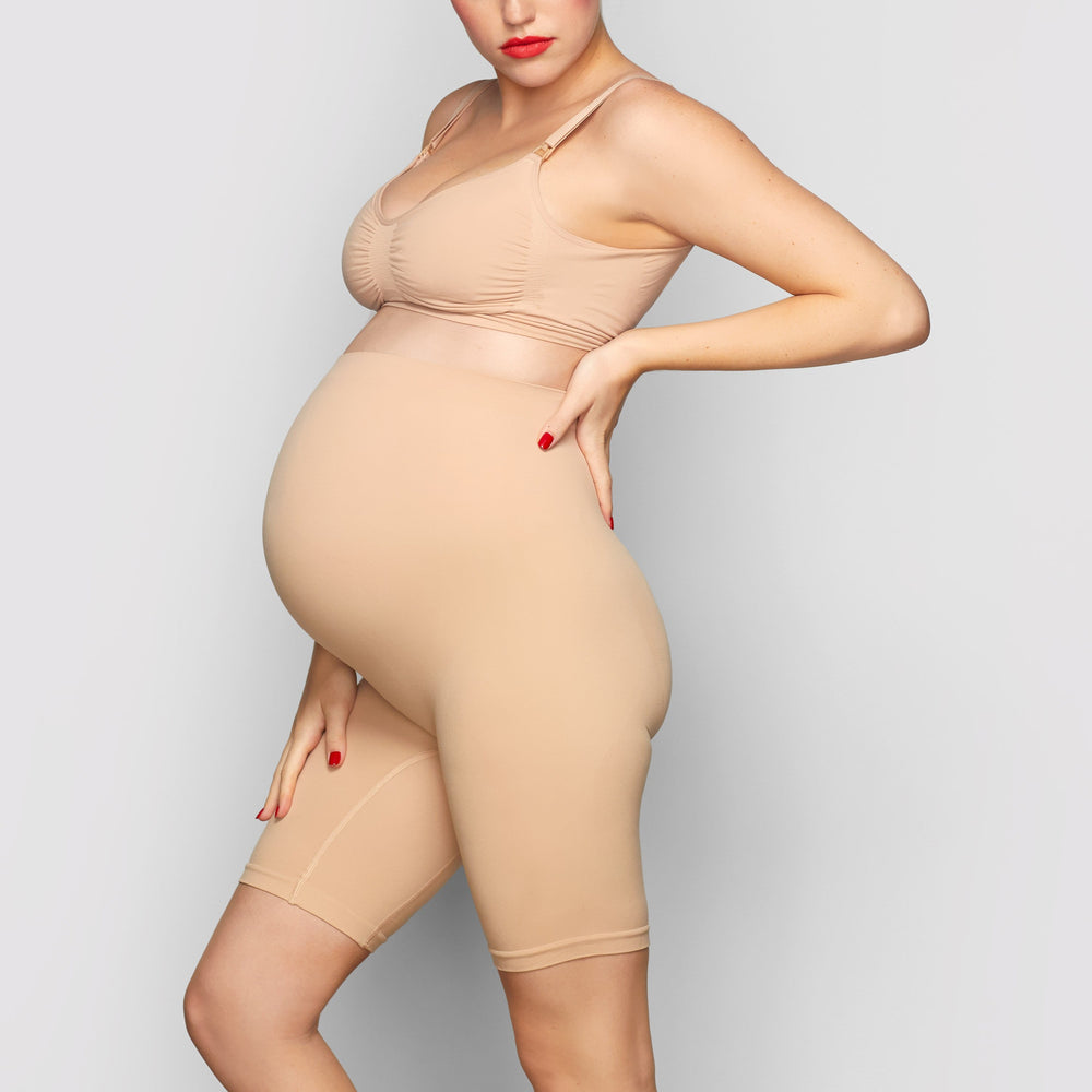Maternity Shapewear Skims MATERNITY SCULPTING SHORT MID THIGH Beige | 890TFMDNJ