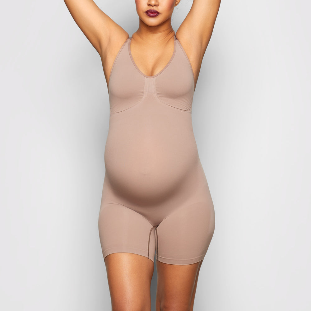 Maternity Shapewear Skims MATERNITY SCULPTING BODYSUIT MID THIGH Marron | 932DBTKVZ