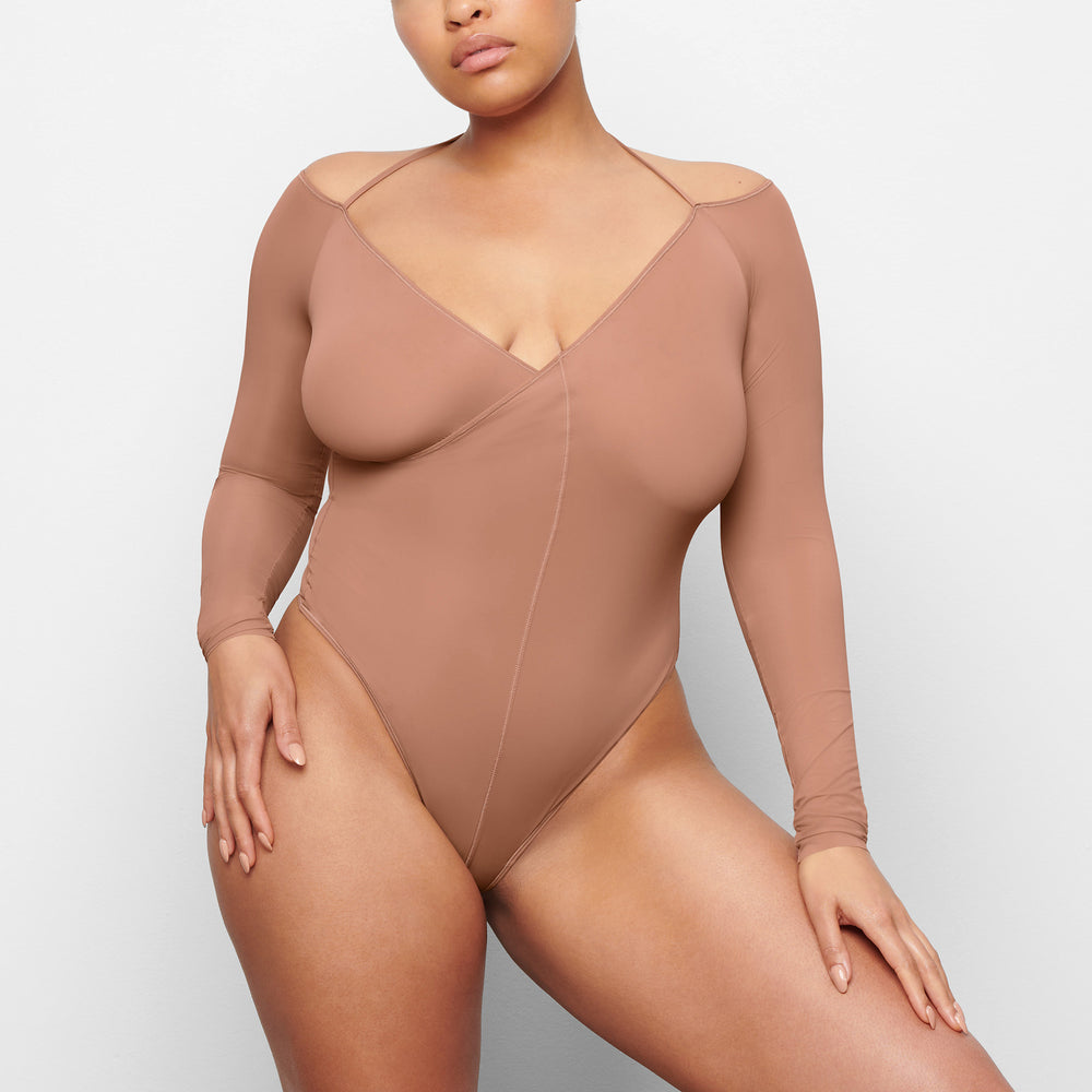 Off The Shoulder Bodysuit Skims JELLY SHEER Abricot | 893EBSRUW