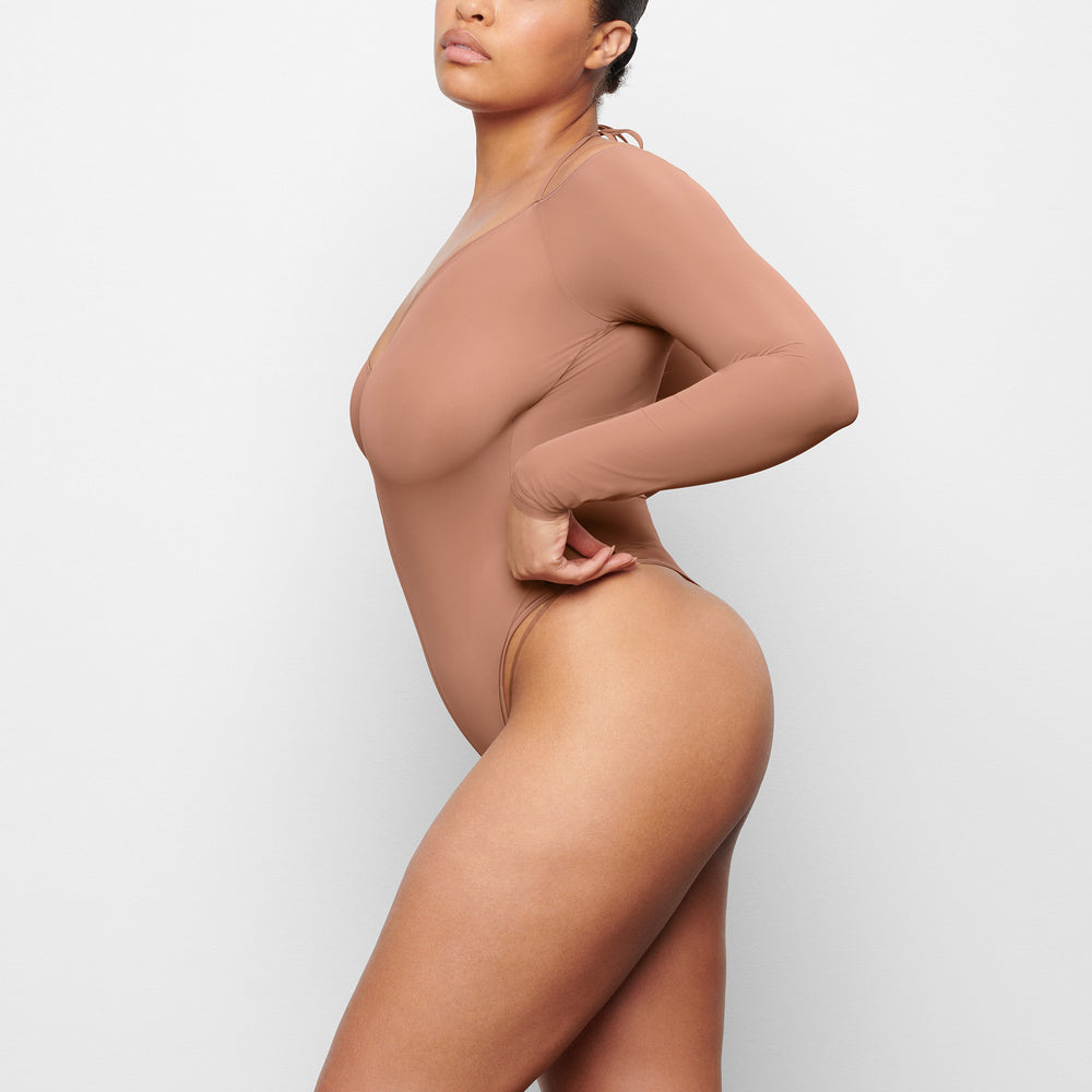 Off The Shoulder Bodysuit Skims JELLY SHEER Abricot | 893EBSRUW