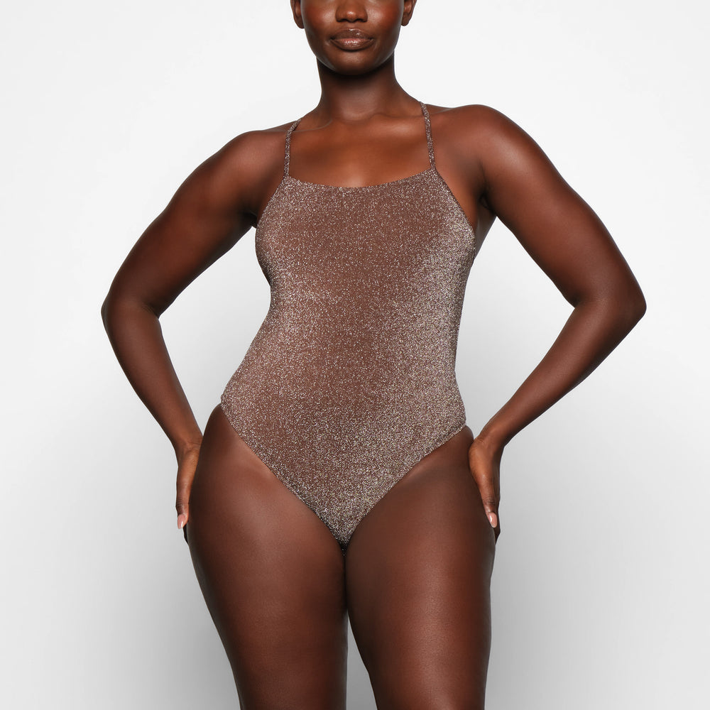 One Piece Skims GLITTER SWIM Chocolat | 852DTUONE