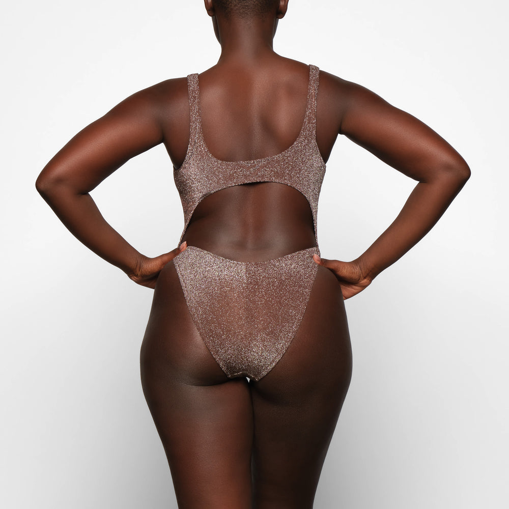 One Piece Skims GLITTER SWIM MONOKINI Chocolat | 158DHVOLI