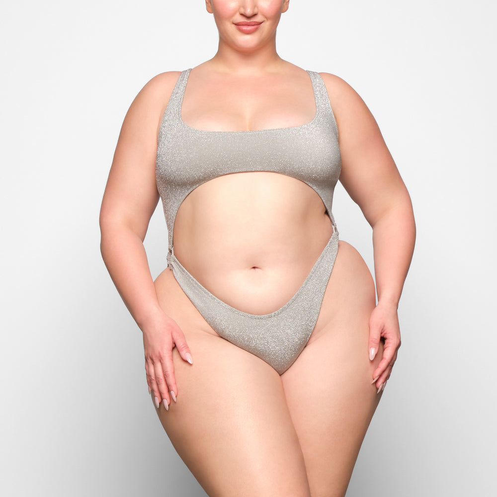 One Piece Skims GLITTER SWIM MONOKINI Grise | 706WYOVTQ