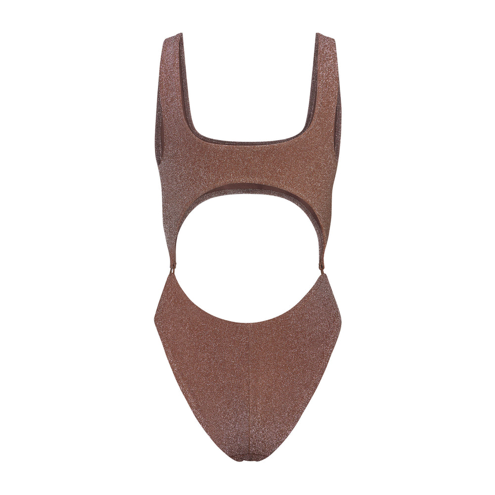One Piece Skims GLITTER SWIM MONOKINI Marron | 587JZDNFE