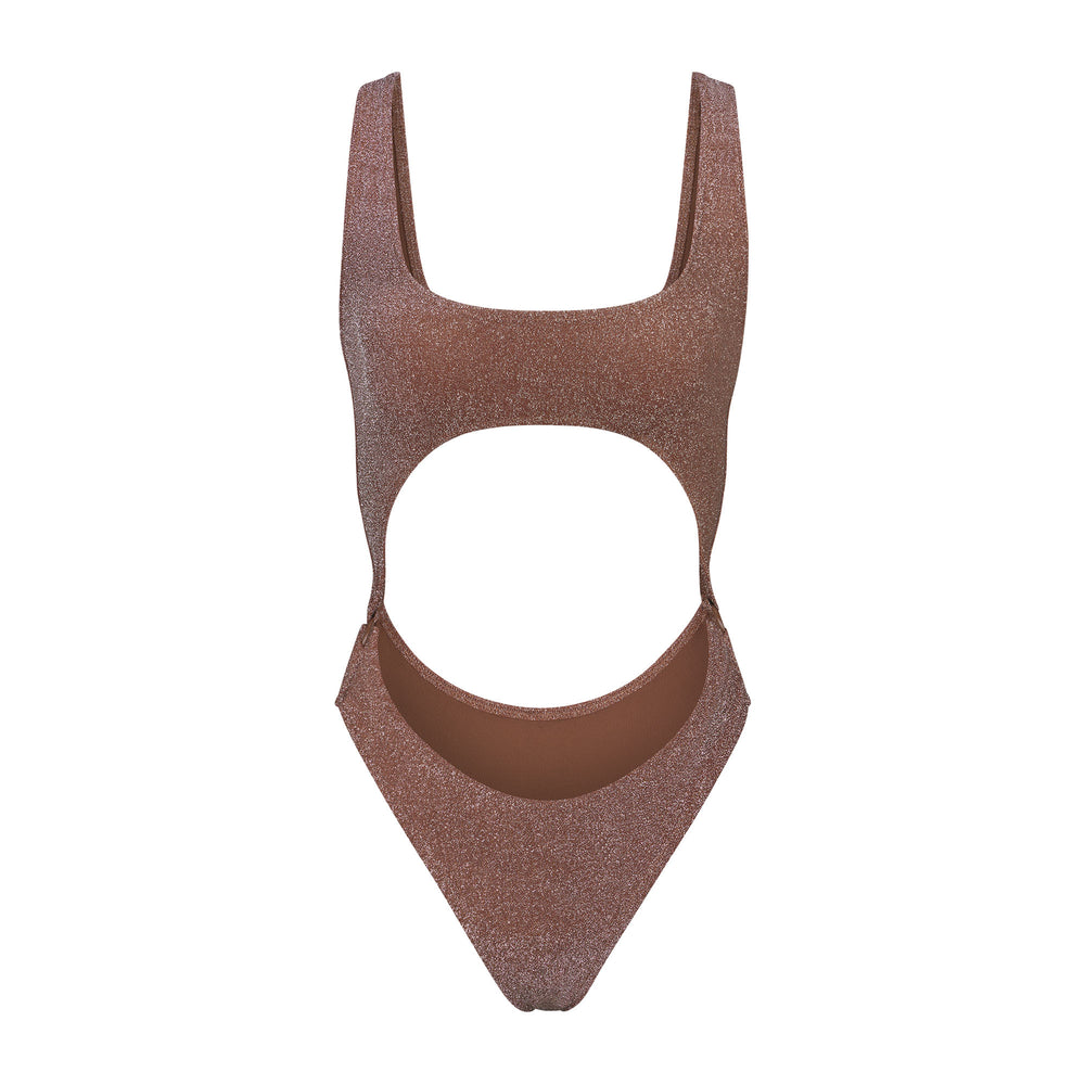 One Piece Skims GLITTER SWIM MONOKINI Marron | 587JZDNFE