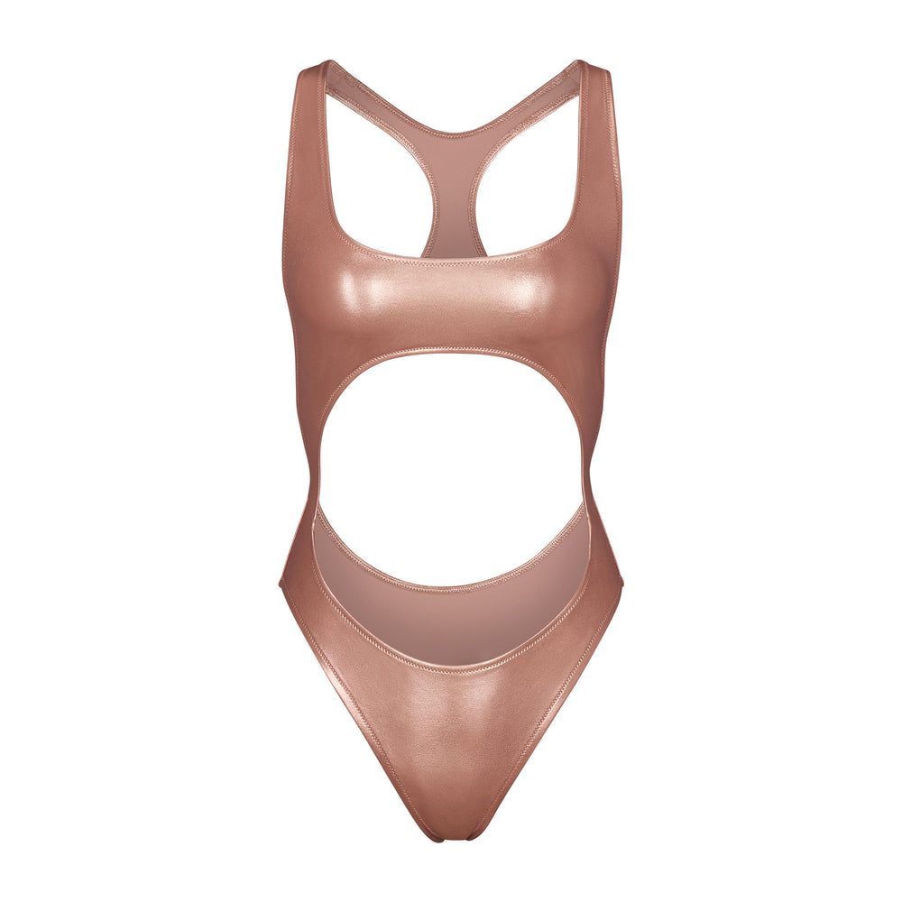 One Piece Skims METALLIC SWIM CUT-OUT MONOKINI Rose Doré | 076OHINKB