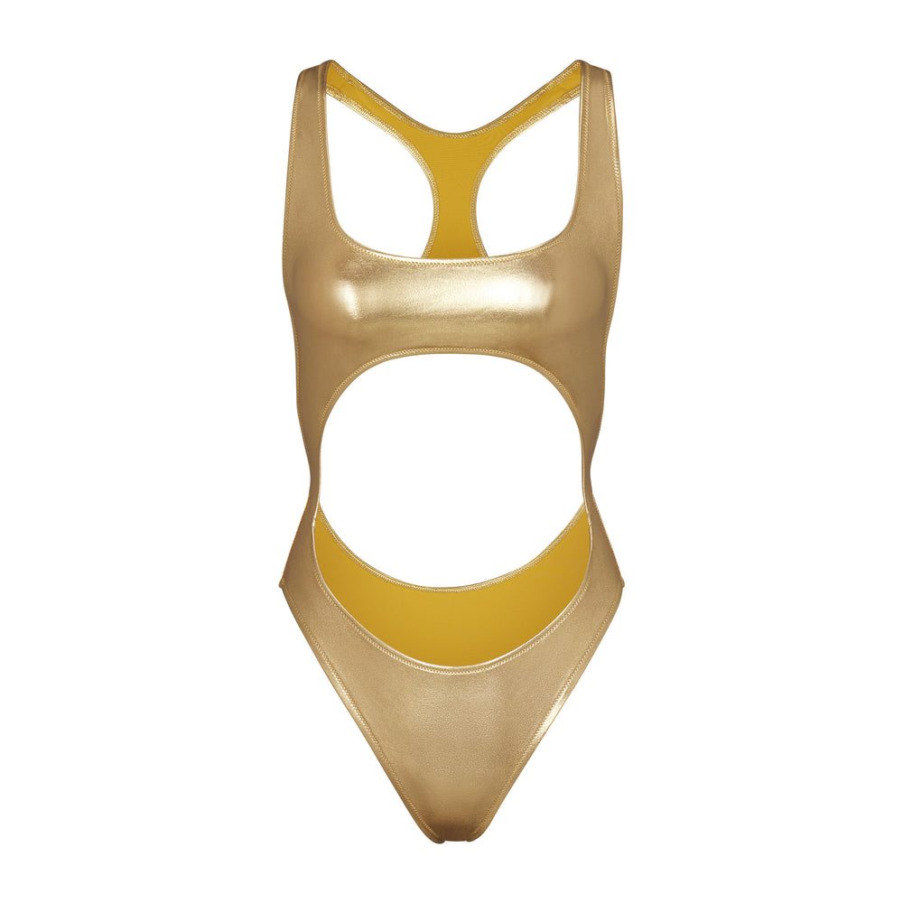 One Piece Skims METALLIC SWIM CUT-OUT MONOKINI Doré | 275RVONKA