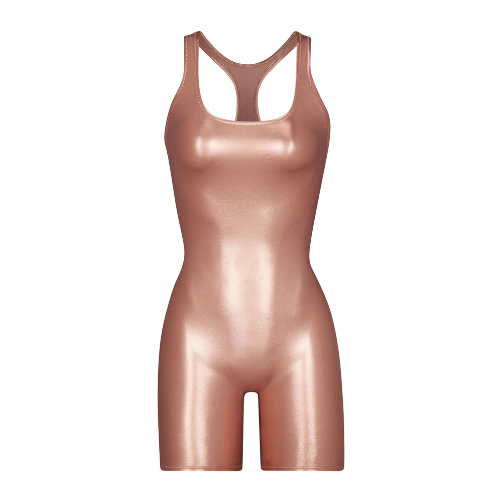 One Piece Skims METALLIC SWIM CYCLE SUIT Rose Doré | 417AELMUR