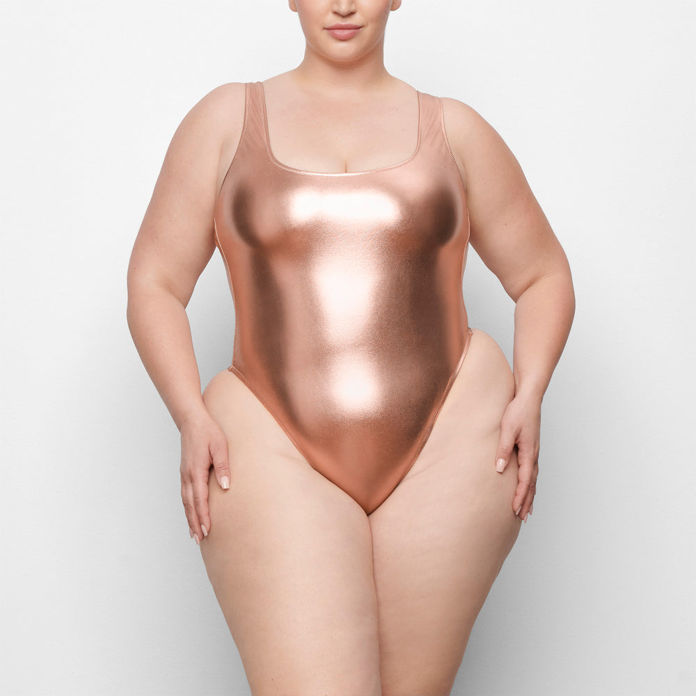 One Piece Skims METALLIC SWIM HIGH CUT Rose Doré | 583JDWCAG