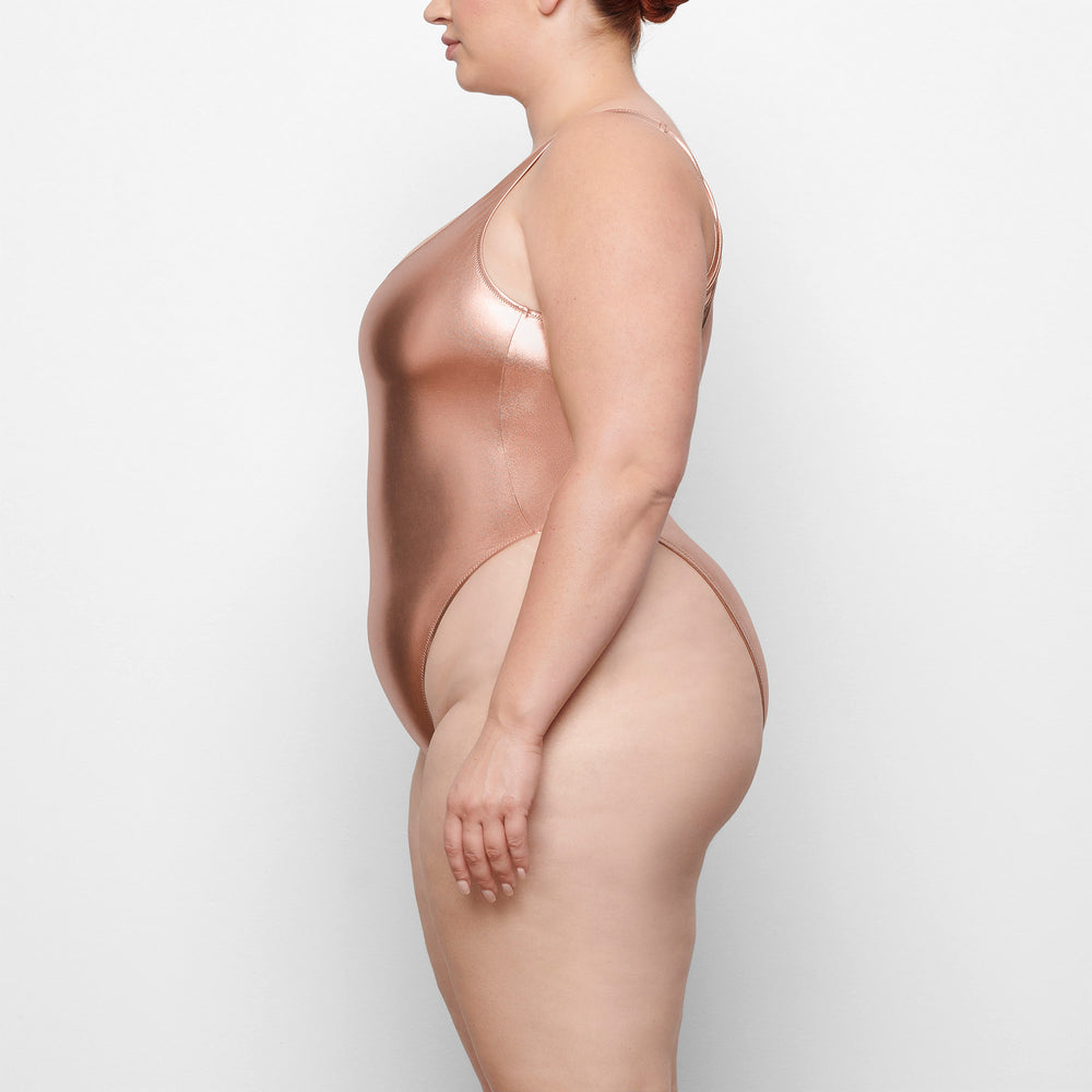 One Piece Skims METALLIC SWIM HIGH CUT Rose Doré | 583JDWCAG