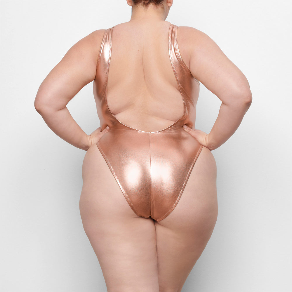 One Piece Skims METALLIC SWIM HIGH CUT Rose Doré | 583JDWCAG