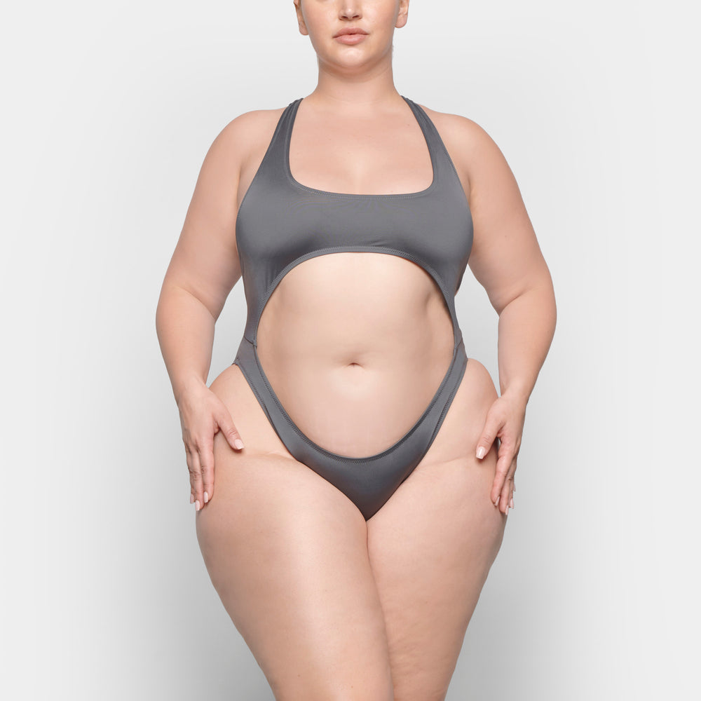 One Piece Skims SWIM CUT OUT MONOKINI Grise Foncé | 230IQXJUR