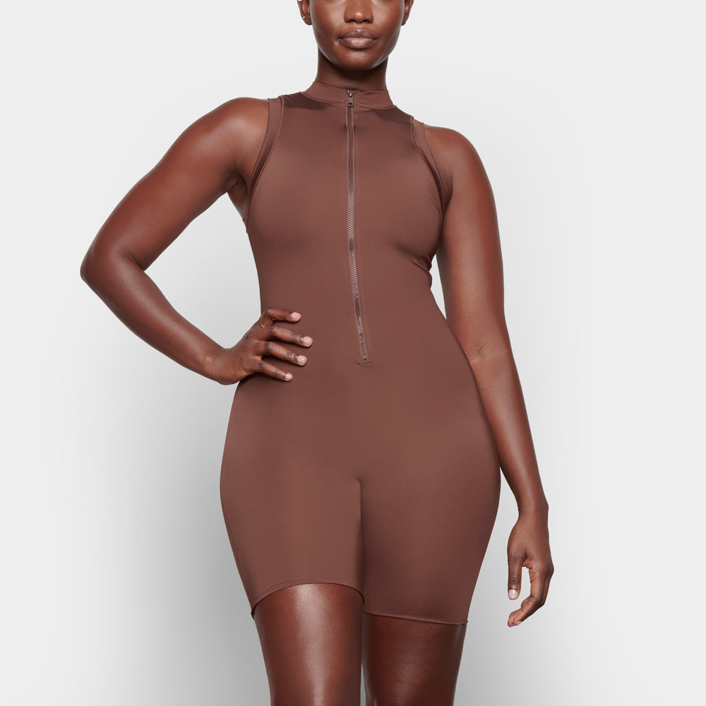 One Piece Skims SWIM MOCK NECK CYCLE SUIT Chocolat | 347KBIJSD