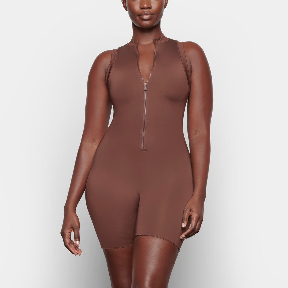 One Piece Skims SWIM MOCK NECK CYCLE SUIT Chocolat | 347KBIJSD