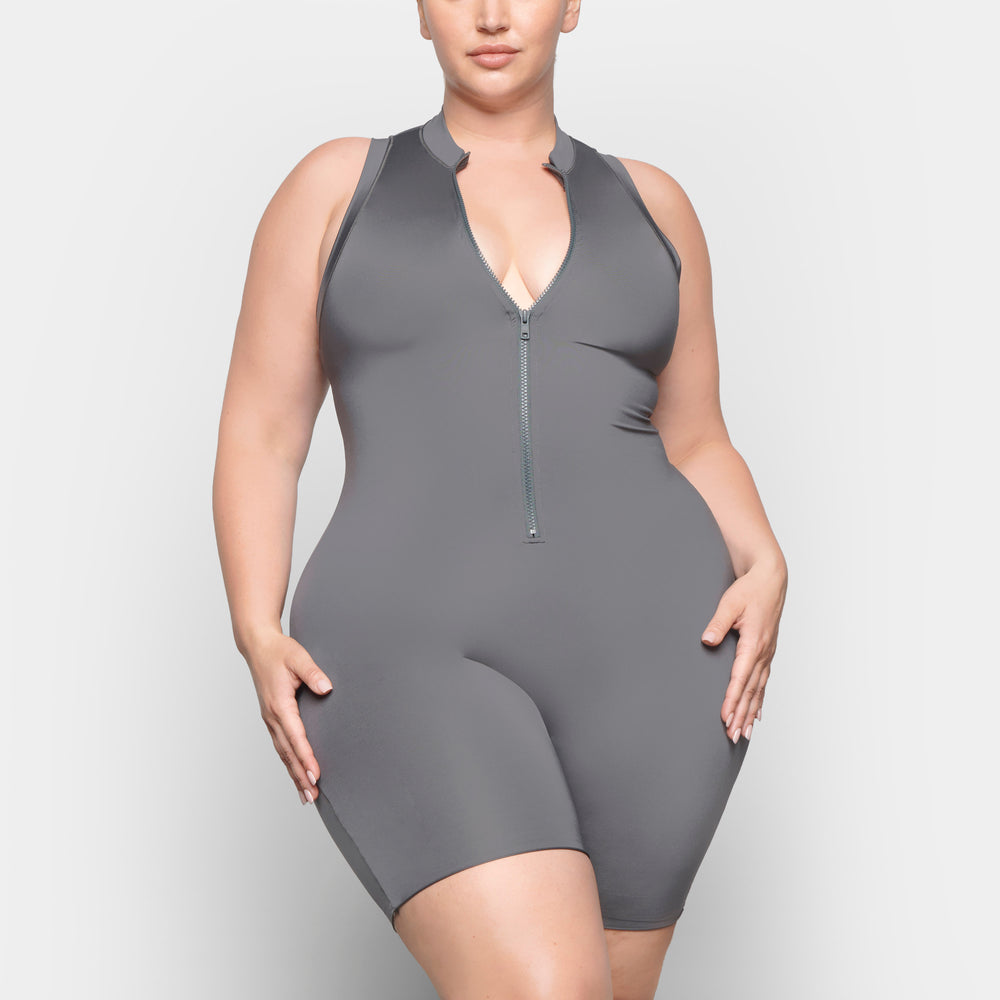 One Piece Skims SWIM MOCK NECK CYCLE SUIT Grise Foncé | 673CNUGXA