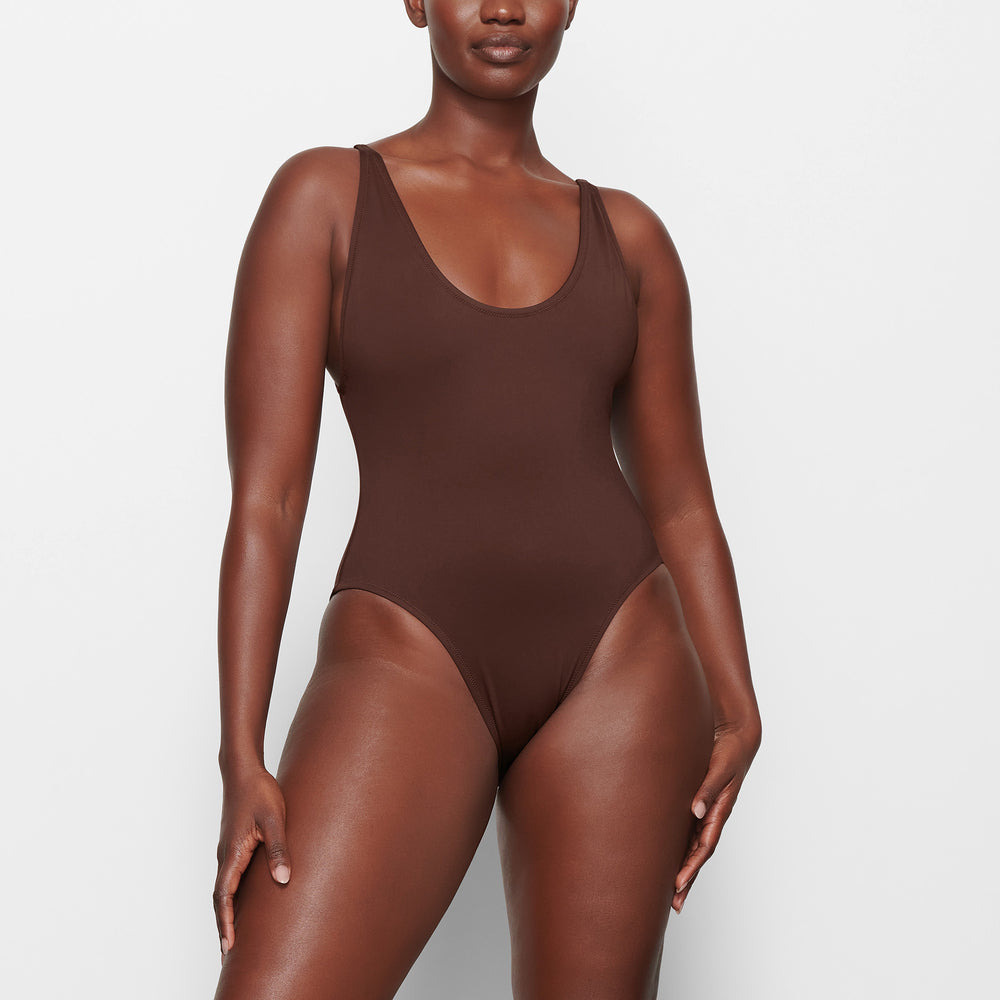 One Piece Skims SWIM SCOOP NECK Chocolat | 268MHJXFD