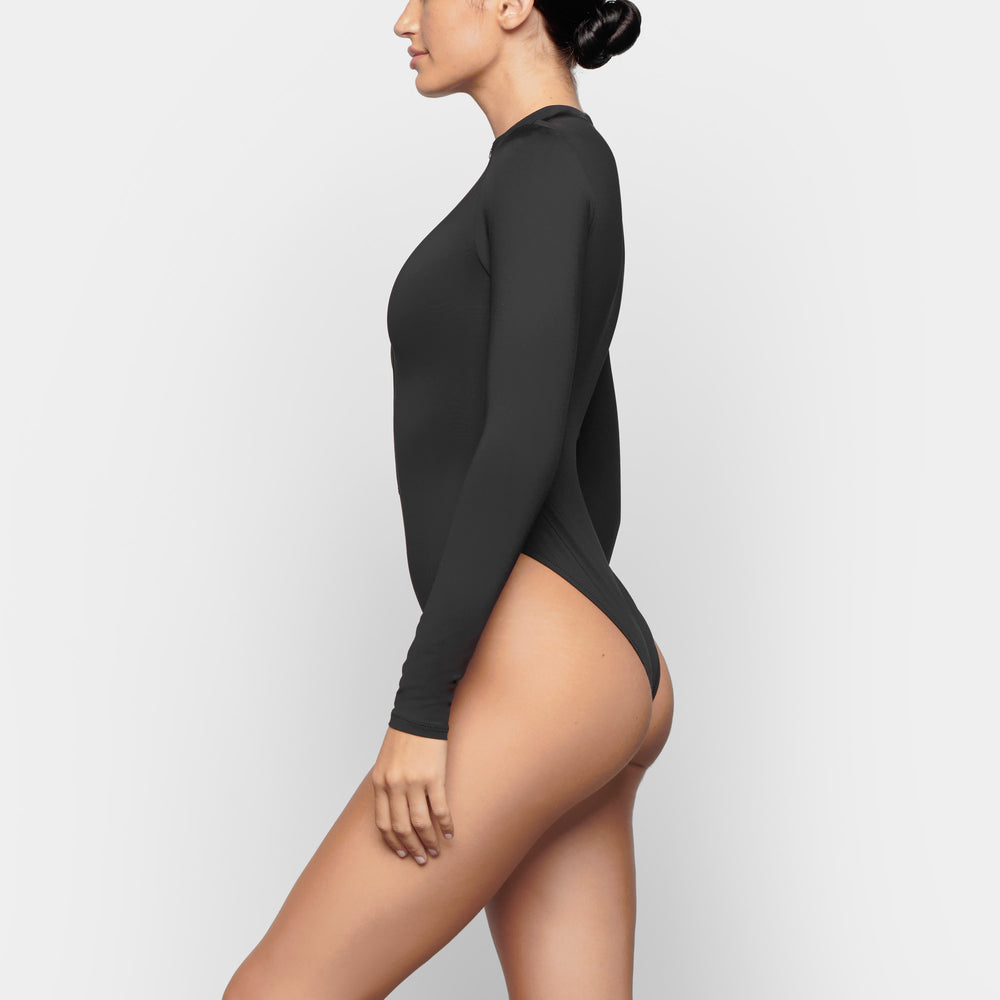 One Piece Skims SWIM ZIP FRONT LONG SLEEVE Noir | 607OEUDMI