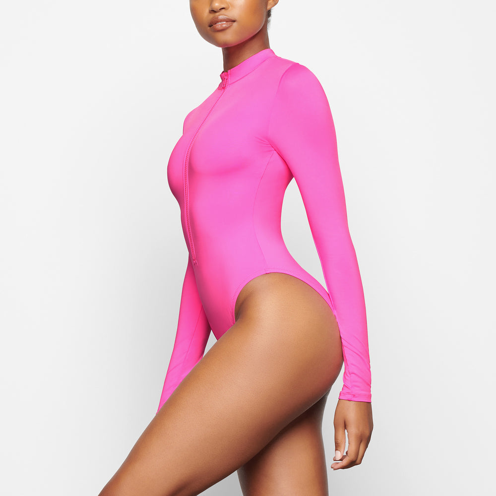One Piece Skims SWIM ZIP FRONT LONG SLEEVE Rose | 896LESUXY