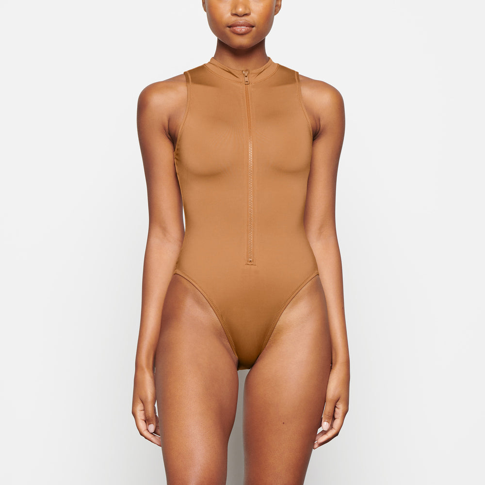 One Piece Skims SWIM ZIP FRONT SLEEVELESS Abricot | 536DTABEX