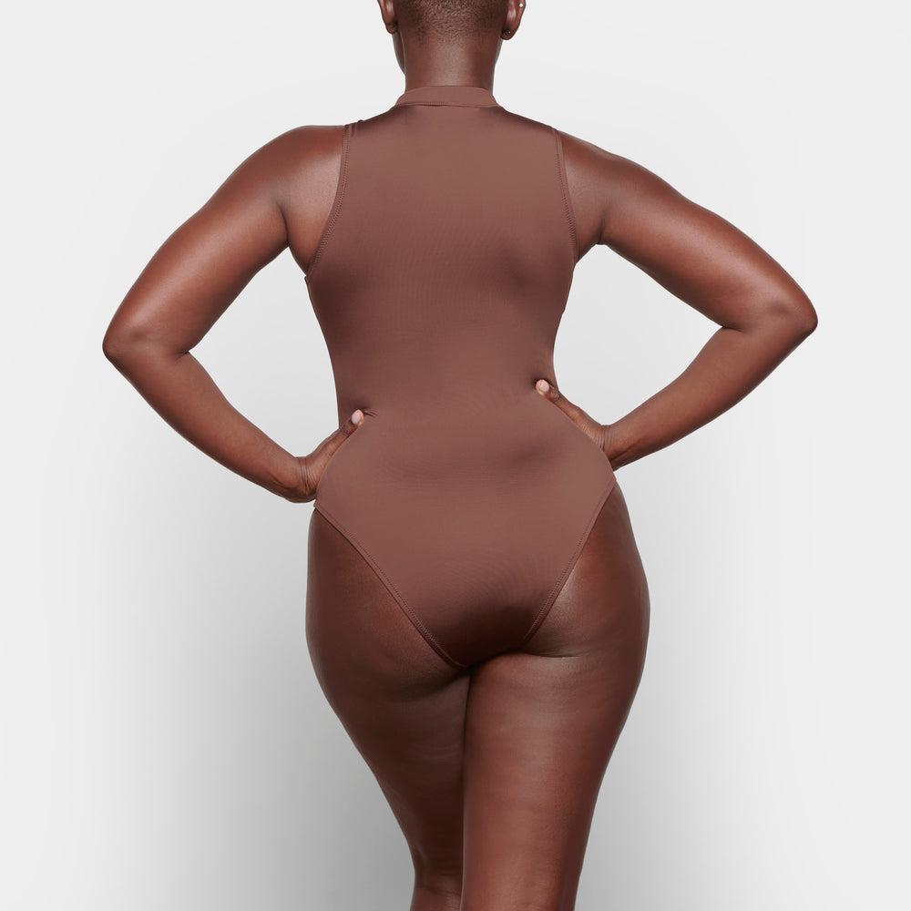 One Piece Skims SWIM ZIP FRONT SLEEVELESS Chocolat | 724LJOVXC