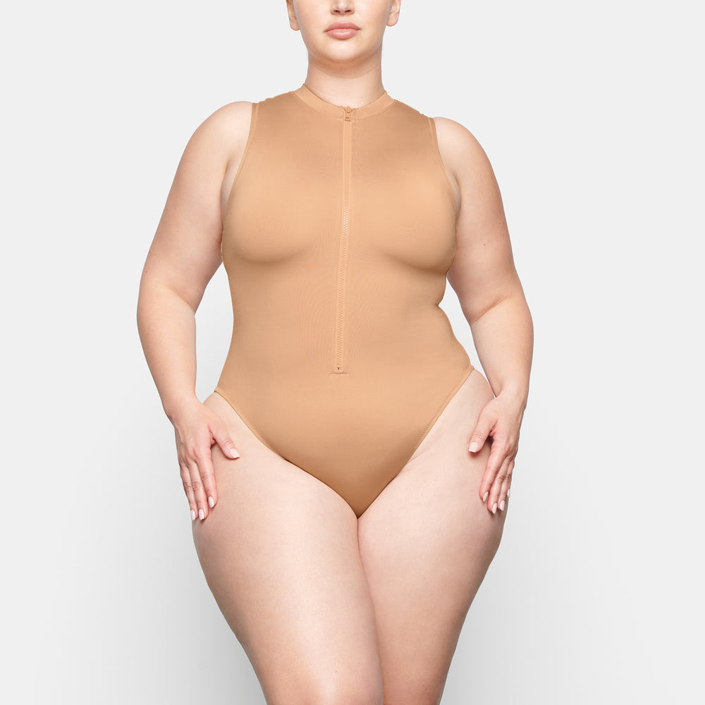 One Piece Skims SWIM ZIP FRONT SLEEVELESS Beige | 961KWLIDT