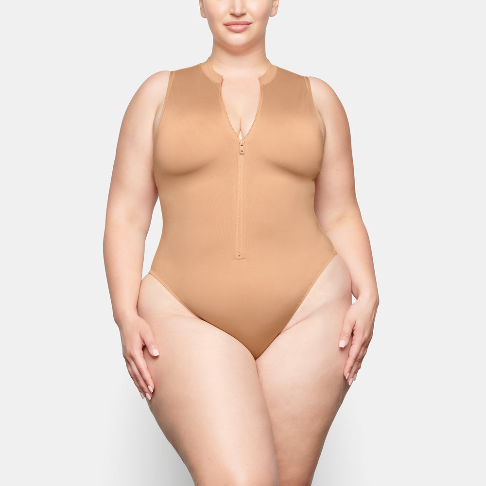 One Piece Skims SWIM ZIP FRONT SLEEVELESS Beige | 961KWLIDT