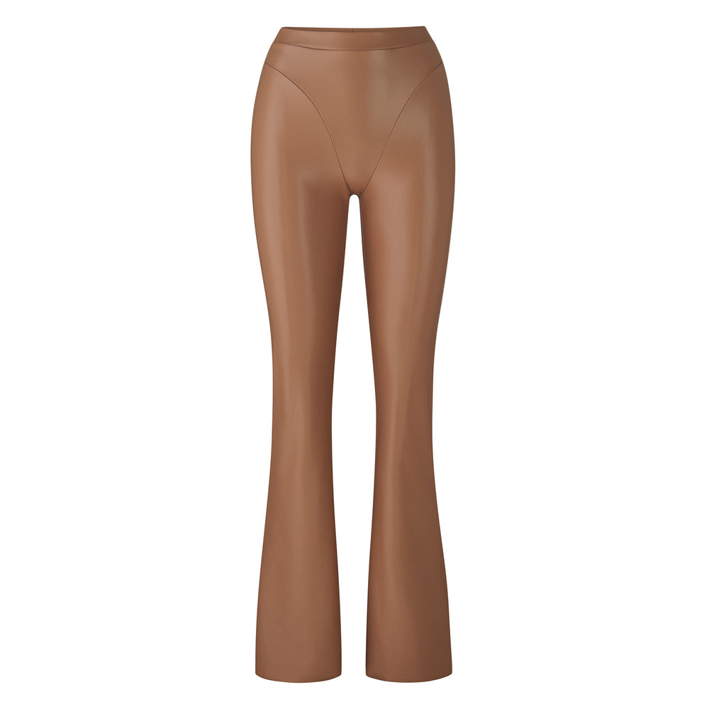 Pantalon Skims FAUX LEATHER BOOT CUT Abricot | 547IYAMGB