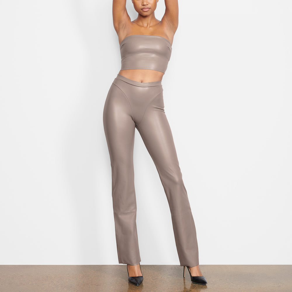 Pantalon Skims FAUX LEATHER BOOT CUT Argent | 684NJXVQR