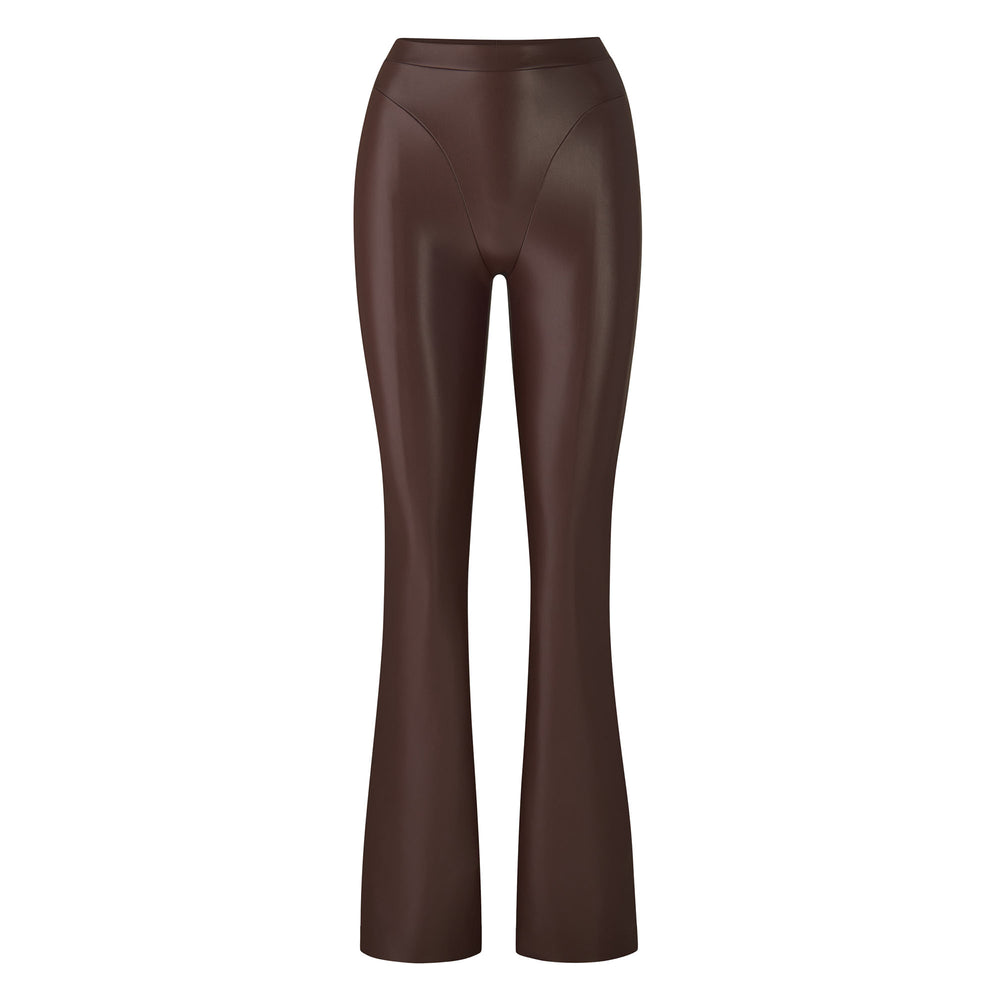 Pantalon Skims FAUX LEATHER BOOT CUT Chocolat | 261HQYXFI